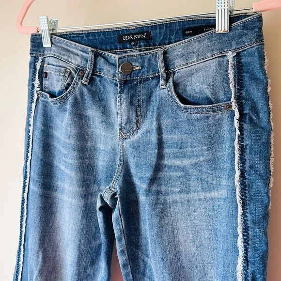 Dear John Denim Skinny Jeans with Raw Hem and Trim - Size 25 - Picture 3 of 15